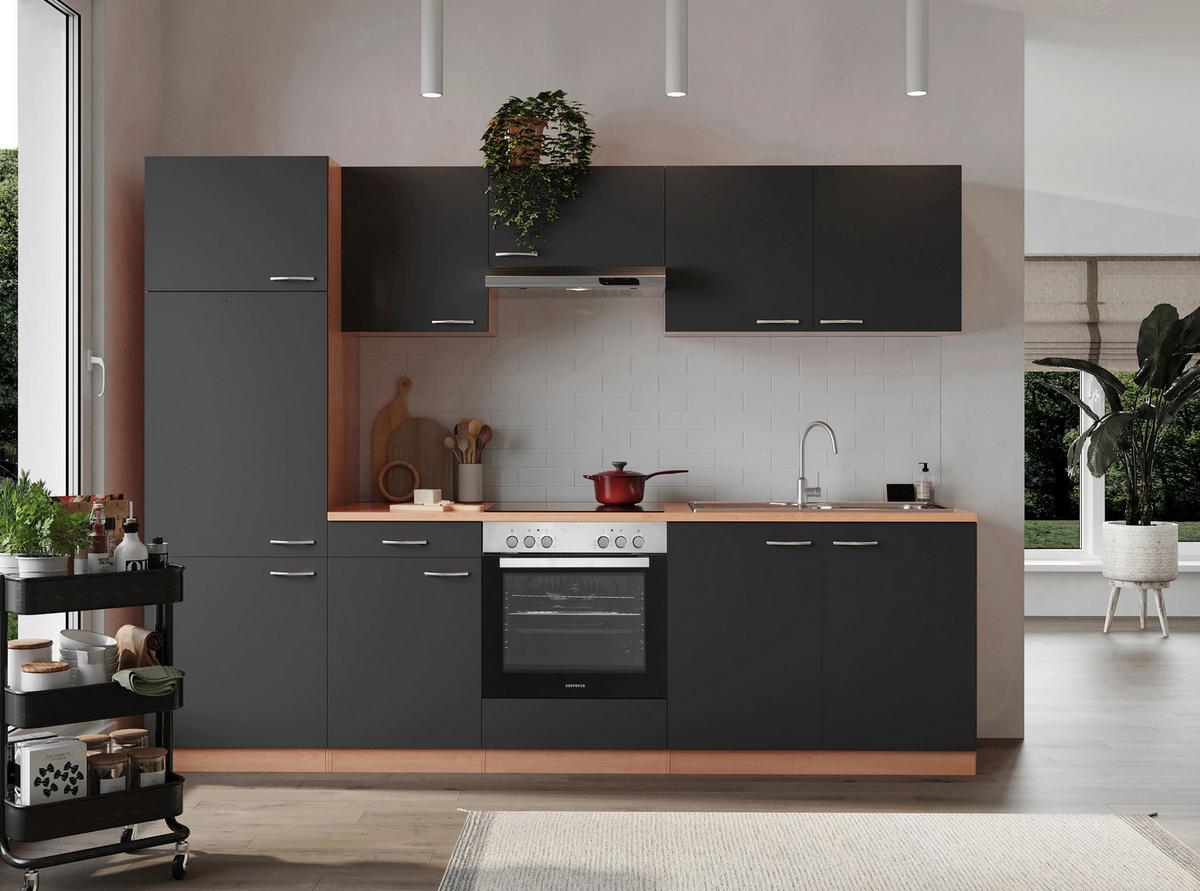 Küchenblock Gerda Küchenblock 270 Cm - Buchefarben/Grau, Basics, Holzwerkstoff (270cm) - Respekta