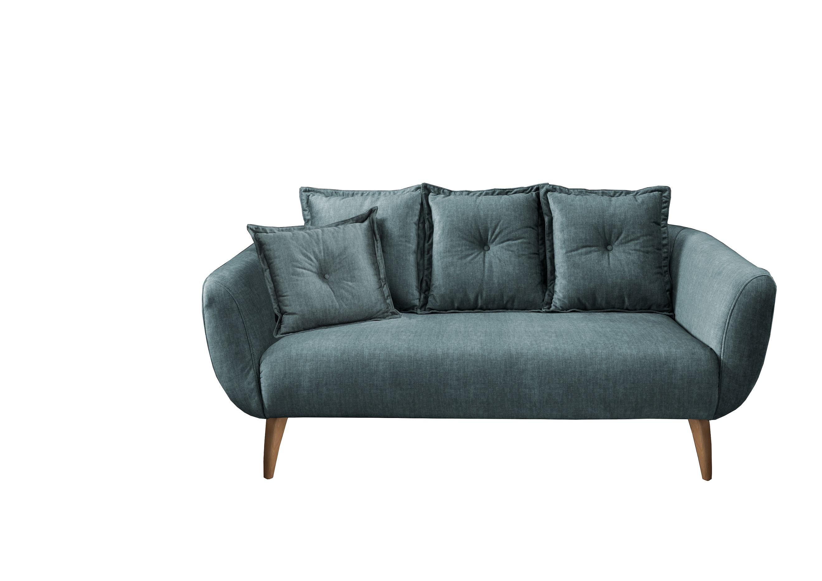 2,5-Sitzer Baggio Dunkelblau B: 196 cm - Blau/Buchefarben, MODERN, Textil (196/94/103cm) - Livetastic