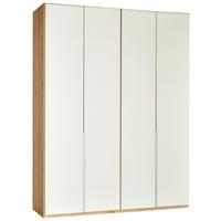 ŠATNÍ SKŘÍŇ S OTOČNÝMI DVEŘMI NEW YORK - bílá/barvy dubu, Konvenční, kov/kompozitní dřevo (180/236/58cm)