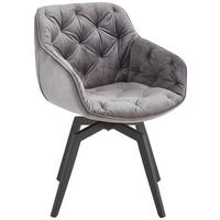 Armlehnstuhl Avegno Dunkelgrau Mit Drehbare Sitzfläche - Dunkelgrau/Schwarz, MODERN, Holz/Textil (58/83/63cm) - Livetastic