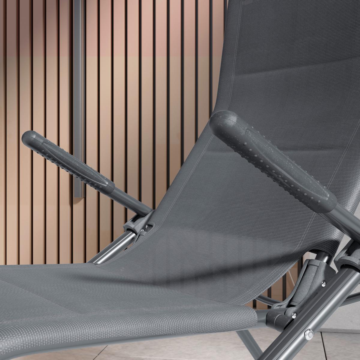 ZAHRADNÍ LEHÁTKO EASY - antracitová, Basics, kov/textil (67/110/153cm) - Mömax