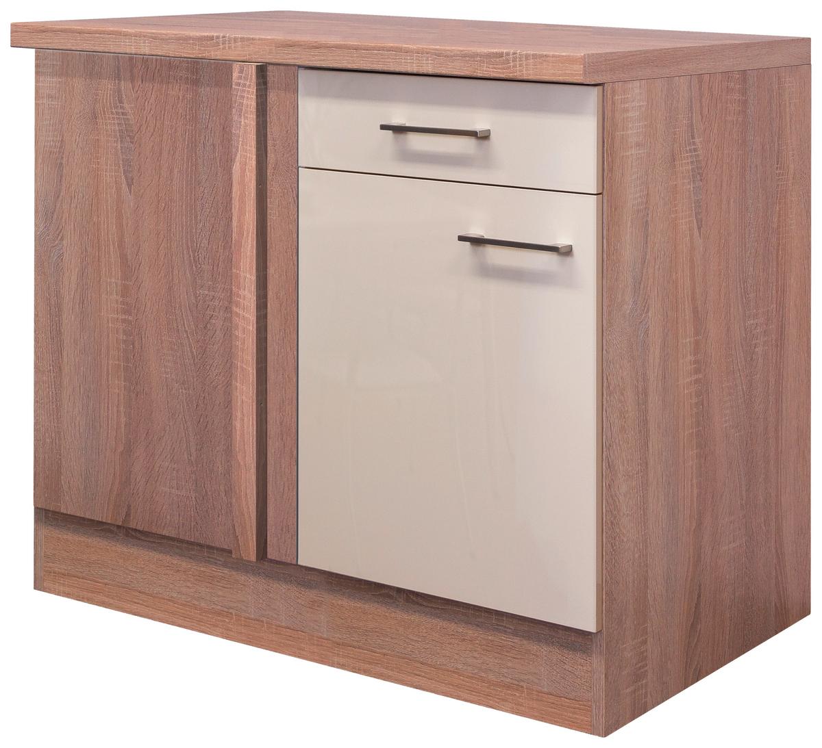 Eckunterschrank Nepal 110 cm Kaschmir/Eiche 1 Lade 1 Tür - Kaschmir/Sonoma Eiche, MODERN, Holzwerkstoff (110/86/60cm) - FlexWell