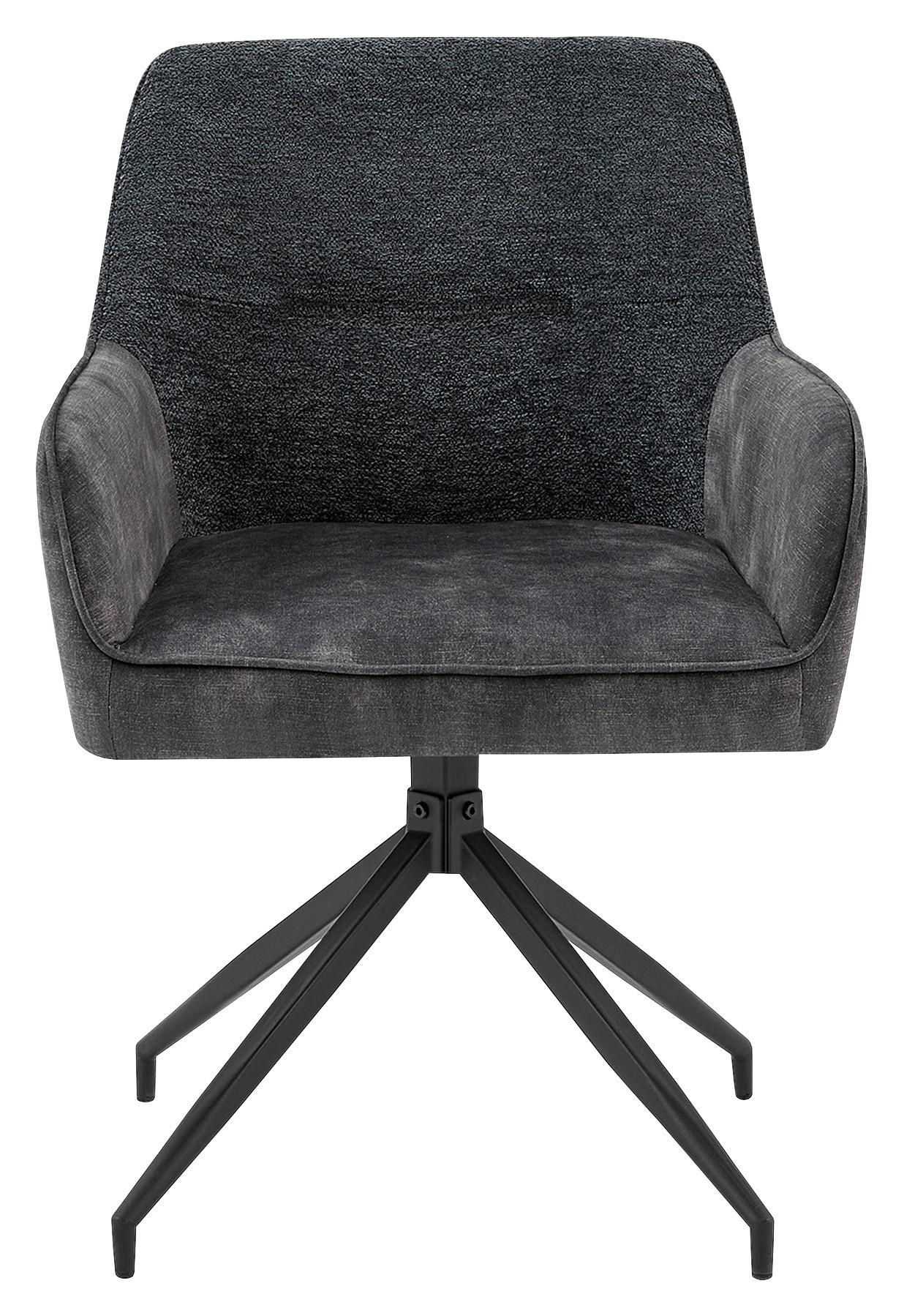 Stuhl-Set Jacky - Anthrazit/Schwarz, MODERN, Textil/Metall (62/87/56cm) - MID.YOU