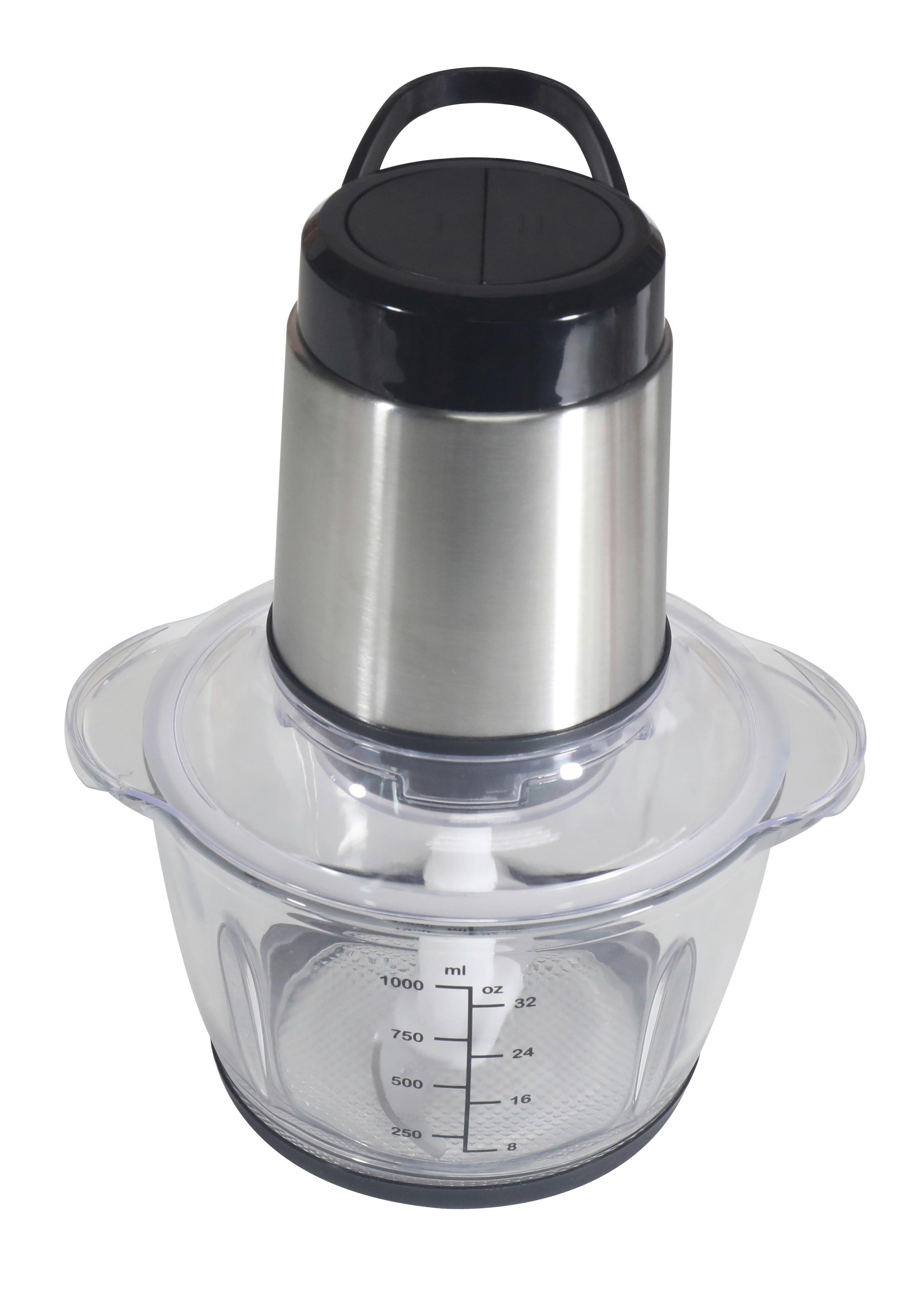 Universalzerkleinerer 300W 1200ml - Klar/Edelstahlfarben, KONVENTIONELL, Glas/Kunststoff (19,5/15,5/24,5cm) - Bono