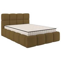 Polsterbett Cloudy M. Matratze Braun, Lf: 140x200 Cm - Braun/Grau, Trend, Holz/Holzwerkstoff (140/200cm) - Luca Bessoni
