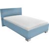 ČALOUNĚNÁ POSTEL Como, 140x200, světle modrá - bílá/barvy chromu, dřevo/textil (140/200cm)