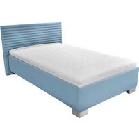 ČALOUNĚNÁ POSTEL Como, 140x200, světle modrá - bílá/barvy chromu, dřevo/textil (140/200cm)