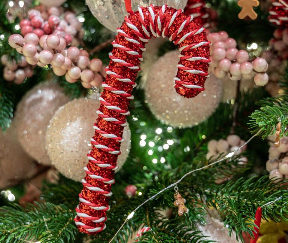 Vianočná ozdoba 457189 - biela/červená, Basics, plast (3,00/8,00/20,50cm) - X-Mas