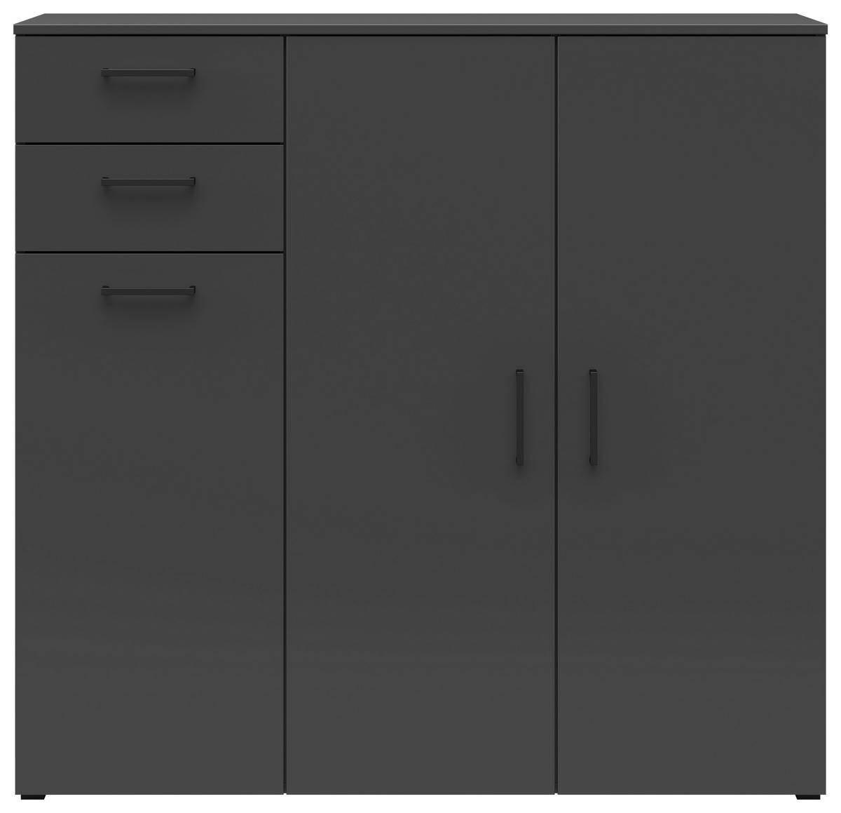 Komód Multistauraum - grafitszürke, Modern, faalapú anyag (120/115/40cm) - Carryhome