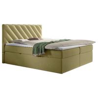 Boxspringbett mit Topper Grün 180x200 cm Gusto - Schwarz/Grün, MODERN, Textil (180/200cm) - MID.YOU