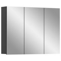 Spiegelschrank Soft 3-Türig B: 80 Cm - Grau, MODERN, Glas/Holzwerkstoff (80/60/15cm) - MID.YOU