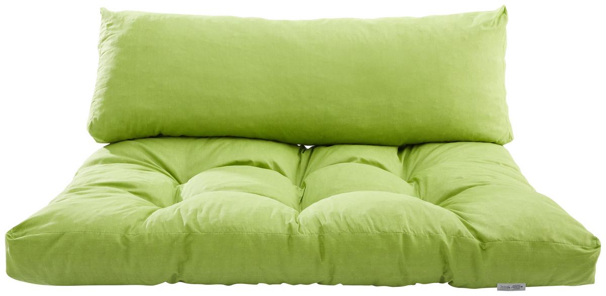 Palettenkissen Set 2-tlg. Loungeset 120x80 Cm Apfelgrün - Grün, Basics, Textil (120/80/16cm)
