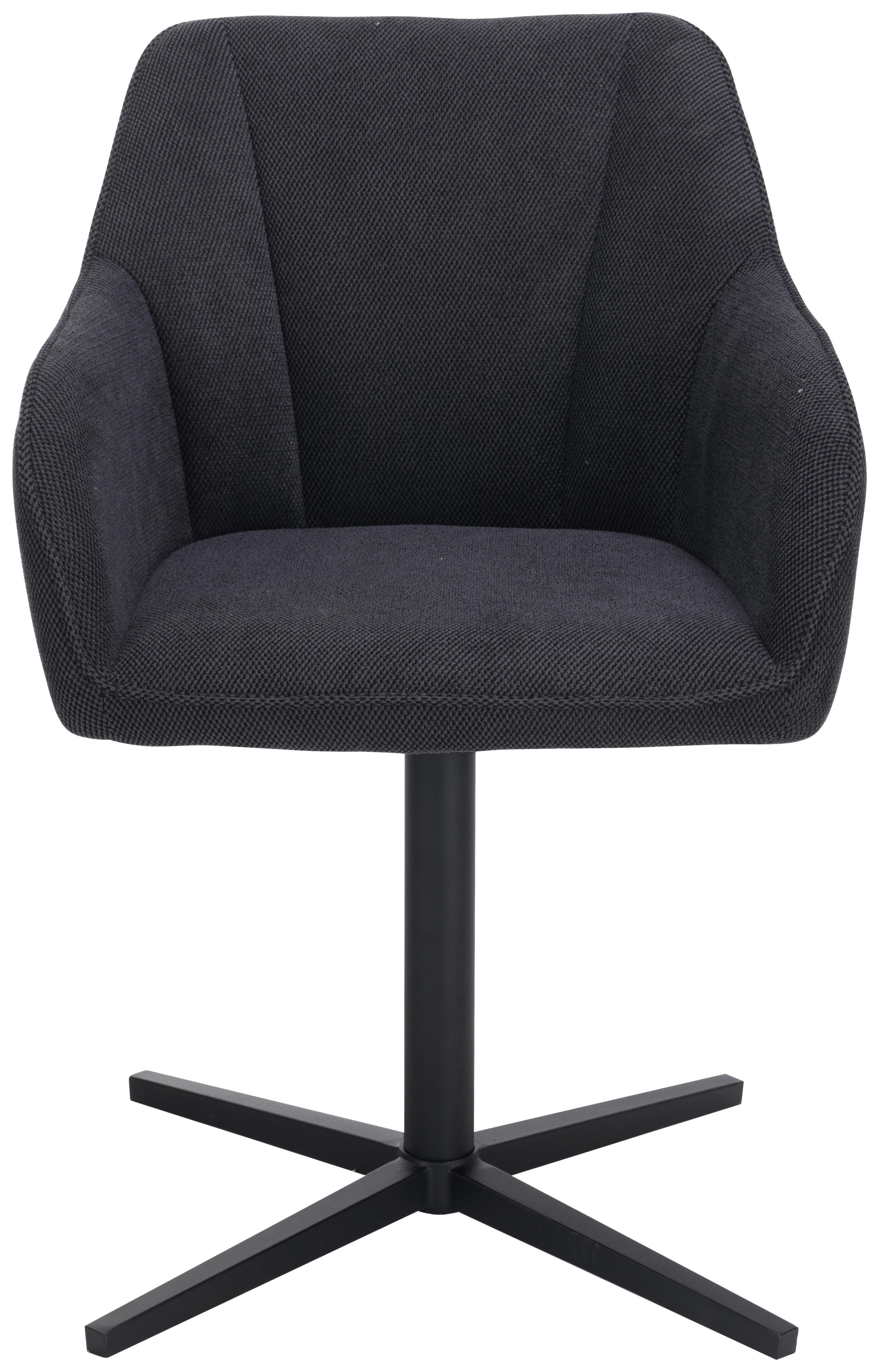 Vierfußstuhl Rosina Anthrazit Drehbar - Schwarz, MODERN, Holz/Textil (56/84/60cm)