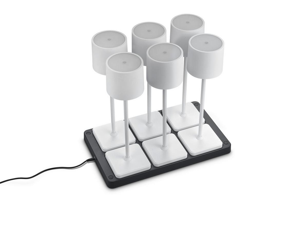 Akku-tischleuchte R54096631 Fernandez 6er Set - Weiß, KONVENTIONELL, Kunststoff (42,7/40/26cm)