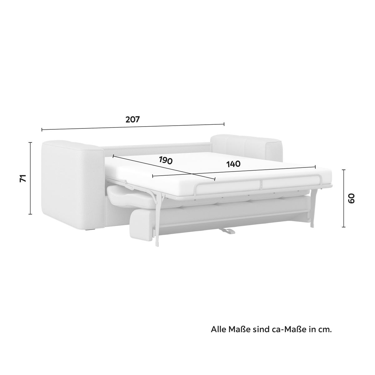 Rozkládací pohovka MIRANDA, béžová, s lůžkem na spaní - černá/béžová, Moderní, kov/dřevo (207/71/98cm) - Bessagi Home