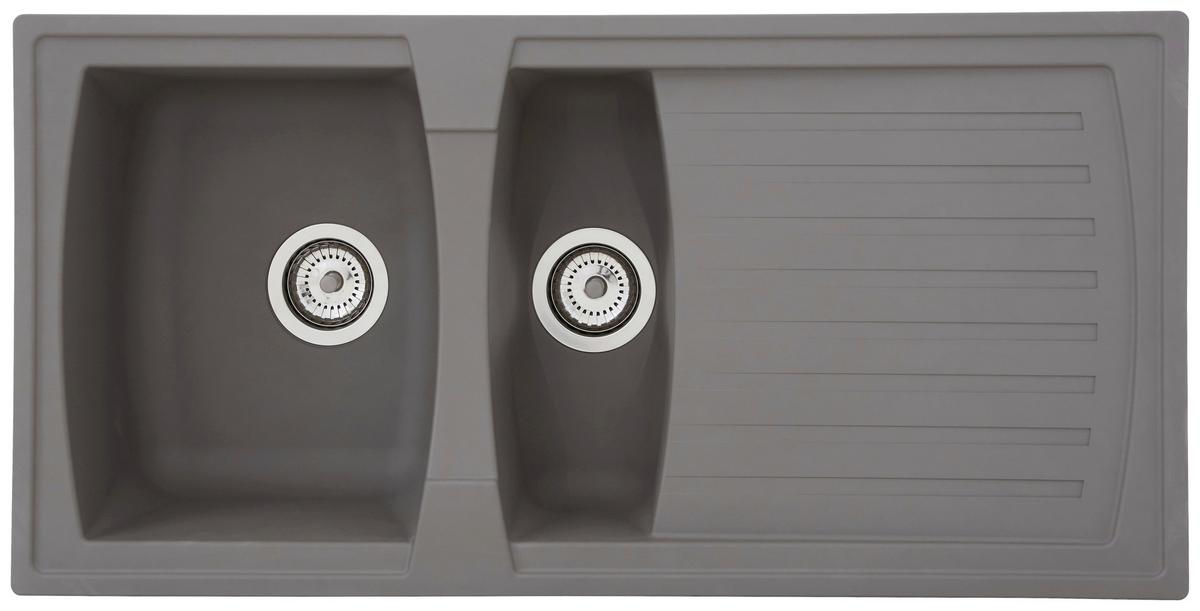 Spüle Respekta Boston Kunststein Bxt: 100x50 cm - Grau, Trend, Glas/Kunststoff (100/20/50cm) - Respekta