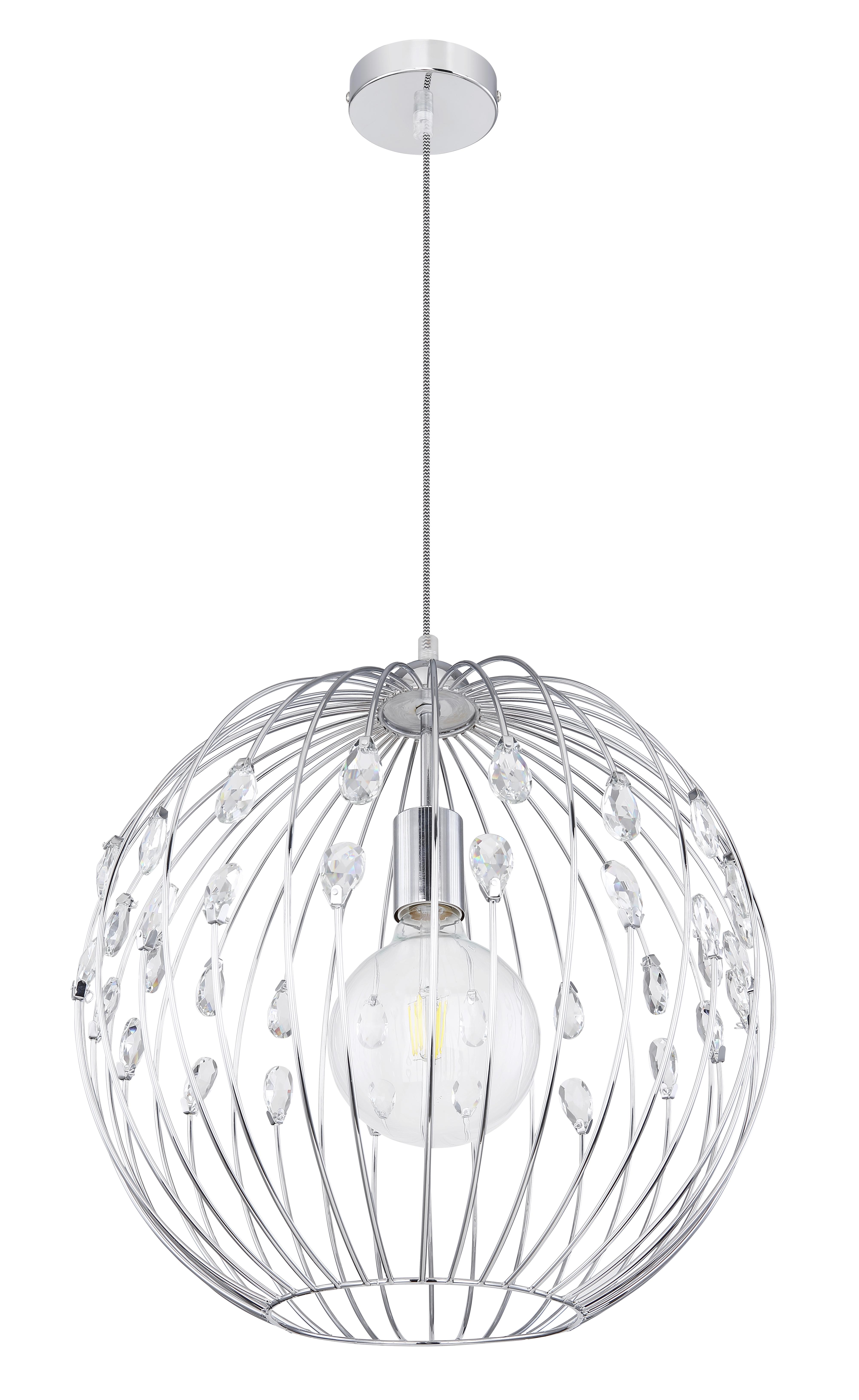 Hängeleuchte Kristall H: 120 cm 1-Flammig, mit Kristallglas