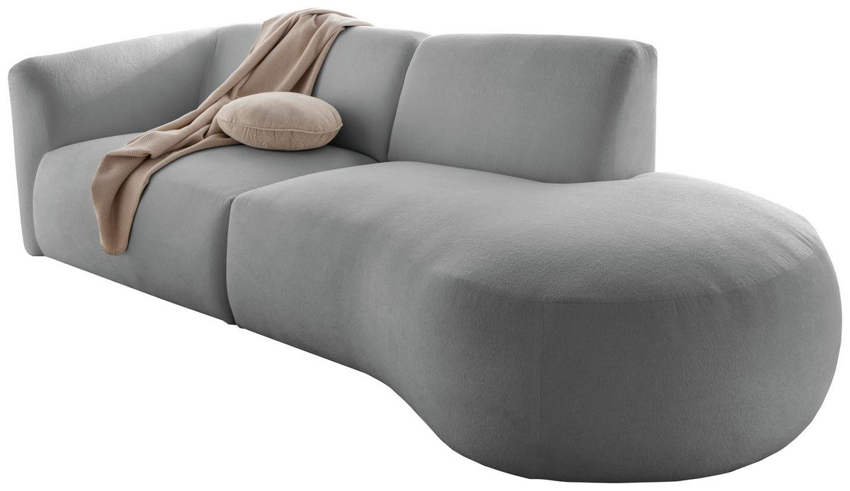 Ecksofa Jesi Silberfarben S: 238x107 Cm - Silberfarben/Schwarz, MODERN, Textil (238/107cm) - Livetastic