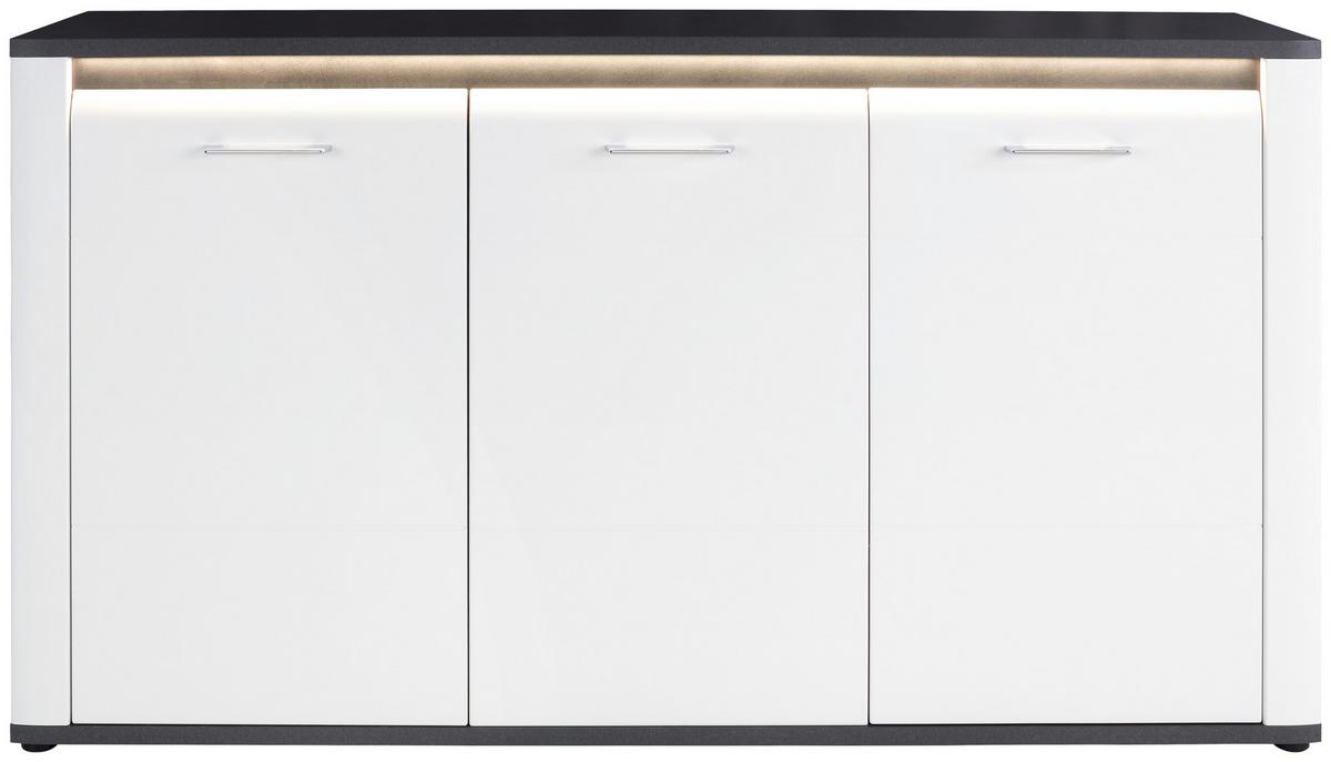 ŠIROKÁ KOMODA ALASSIO - čierna/biela, Modern, kompozitné drevo/plast (156,3/86,2/40,7cm) - Luca Bessoni