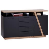 Kommode mit Soft-Close B: 150,2cm Maxi, Grau/Eiche Dekor - Eichefarben, MODERN, Holzwerkstoff (150,2/90/41,9cm)