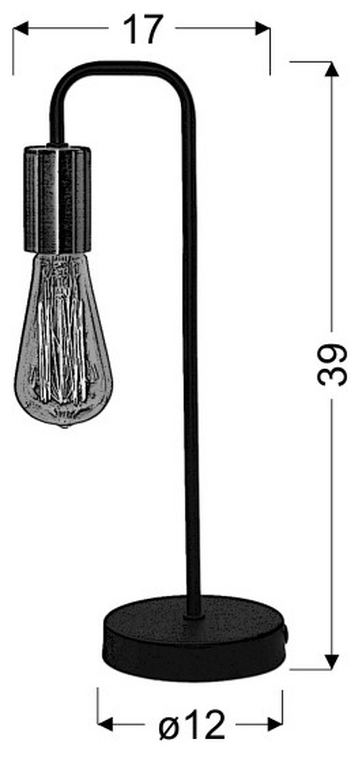 Tischleuchte 41-66862 - Schwarz, KONVENTIONELL, Metall (12/39/17cm)