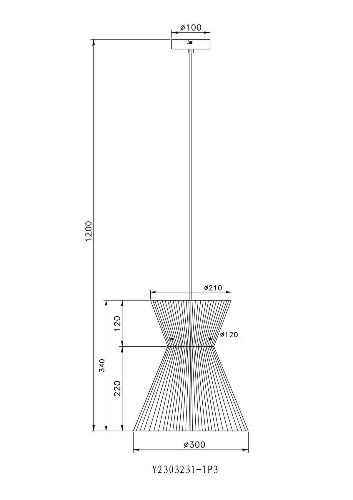 Závesné svietidlo Naturm - čierna/prírodná farba, Konventionell, kov/papier (30/120cm) - Mömax