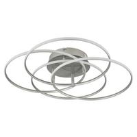 LED-Deckenleuchte Kombos Weiß Nickelfarben D: 51,5 cm - Weiß/Nickelfarben, Design, Kunststoff/Metall (51,5/11,4cm) - Globo