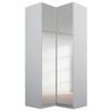 Eckschrank Mit Spiegel 100 cm Alabama Hellgrau - Silberfarben/Hellgrau, MODERN, Holzwerkstoff (100/229/102cm)