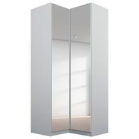 Eckschrank Mit Spiegel 100 cm Alabama Hellgrau - Silberfarben/Hellgrau, MODERN, Holzwerkstoff (100/229/102cm)