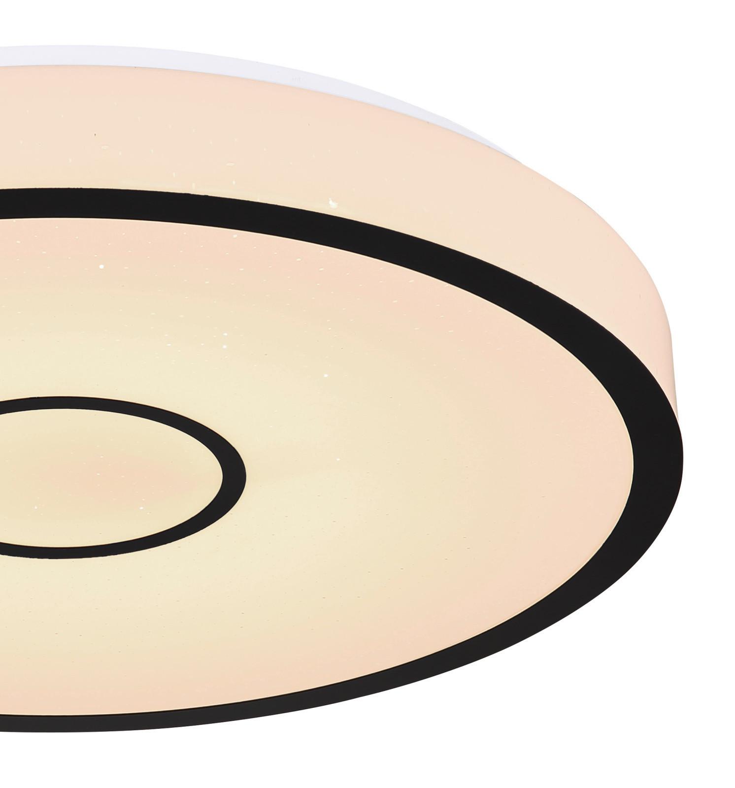 LED-Deckenleuchte 48027-40sh - Opal/Schwarz, Basics, Kunststoff/Metall (50/6,5cm) - Globo