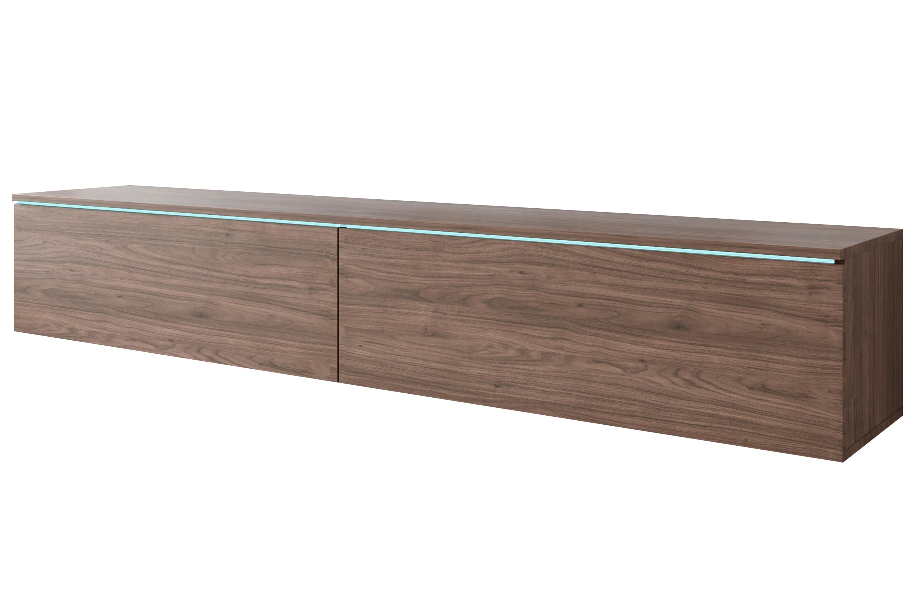 Nízka komoda, farba orecha - sivá/farba orecha, Design, kompozitné drevo/plast (180/30/33cm) - P & B