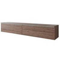 Nízka komoda, farba orecha - sivá/farba orecha, Design, kompozitné drevo/plast (180/30/33cm) - P & B