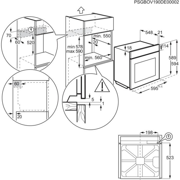 VSTAVANÁ RÚRA DKP39904XK - čierna/farba ušľachtilej ocele, Basics, kov/sklo (59,4/59,4/56,8cm) - Dieter Knoll