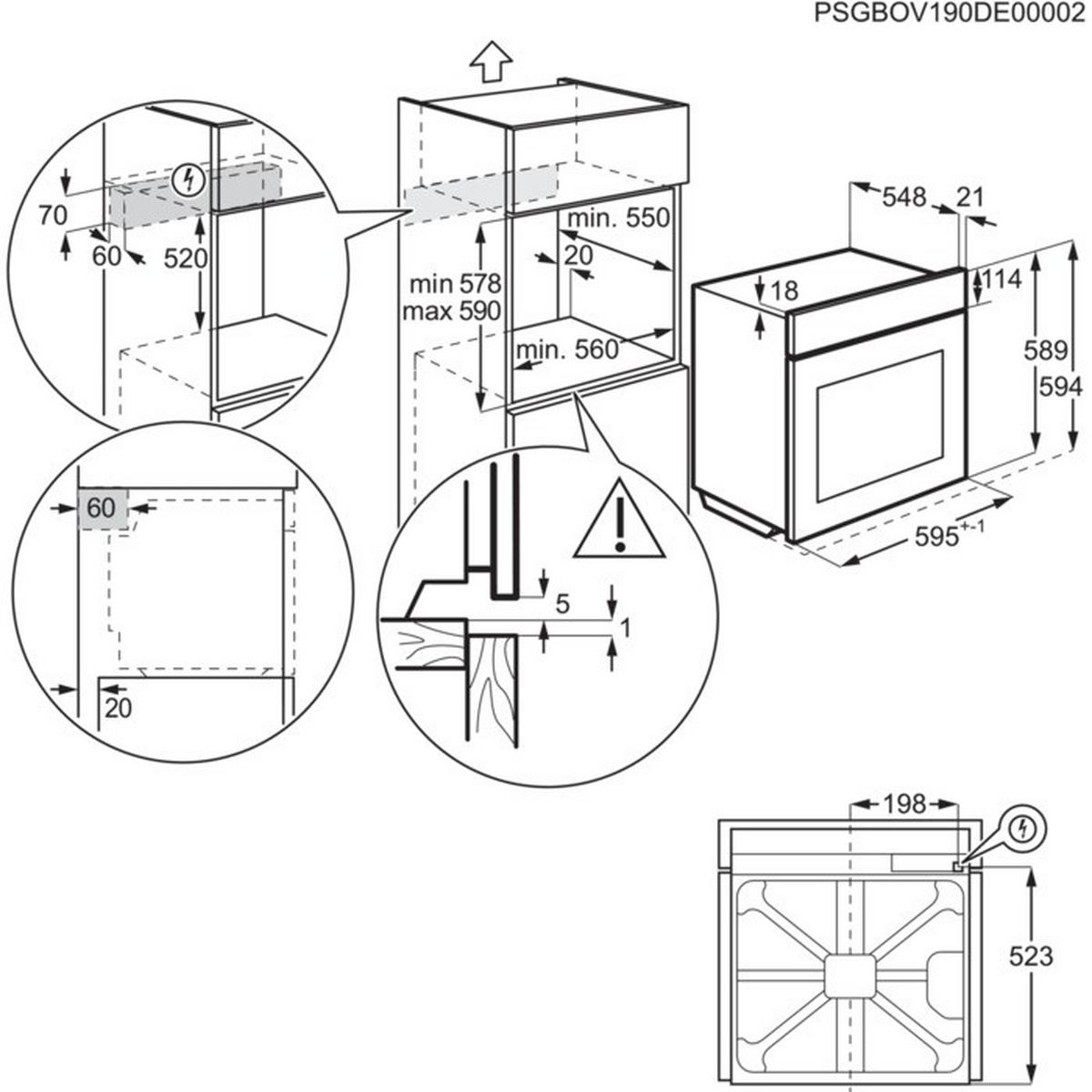 VSTAVANÁ RÚRA DKP39904XK - čierna/farba ušľachtilej ocele, Basics, kov/sklo (59,4/59,4/56,8cm) - Dieter Knoll