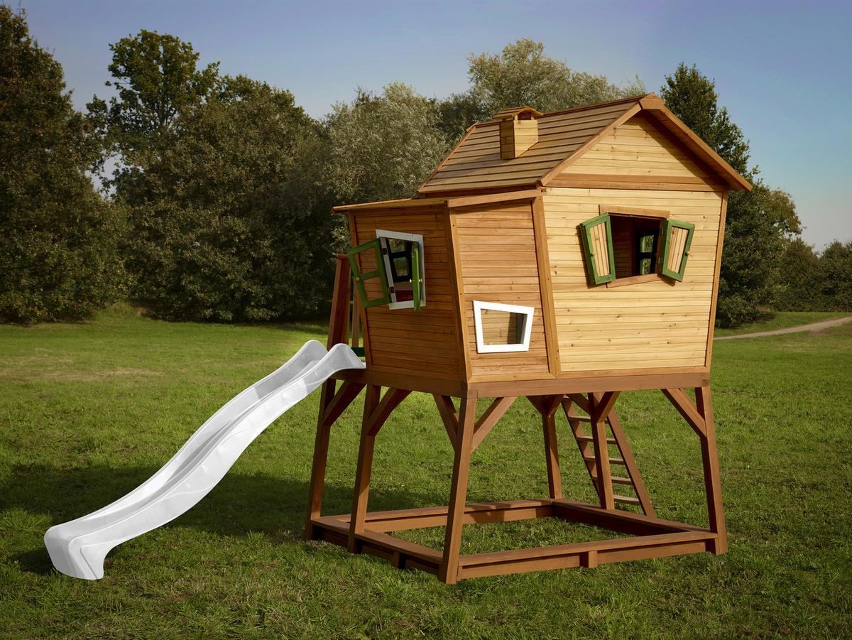 Spielturm A030.150.90 - Weiß/Braun, KONVENTIONELL, Holz (432/288/193cm) - Ambia Garden