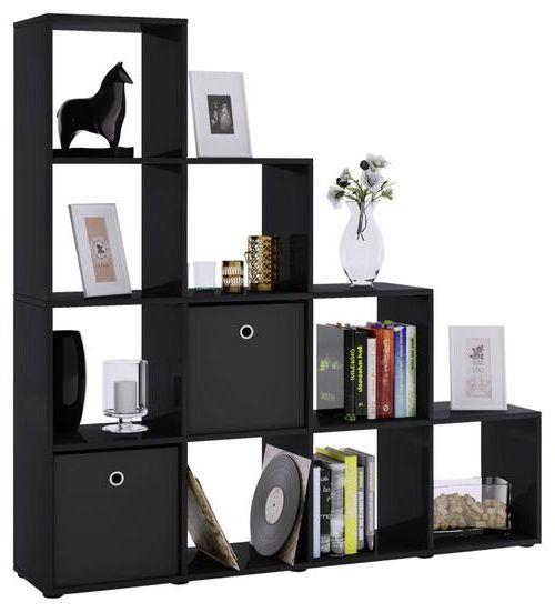 Standregal Dekor Napoli 142,5 cm Schwarz - Schwarz, KONVENTIONELL, Holzwerkstoff (142,5/138,5/29cm) - MID.YOU