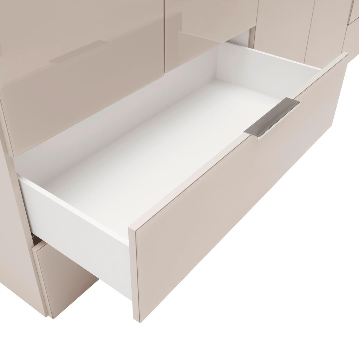 Skriňa s otočnými dverami SIENA, šírka 300 cm - kašmírová/barvy chromu, Konvenční, kov/kompozitní dřevo (300/212/57cm) - Premium Living