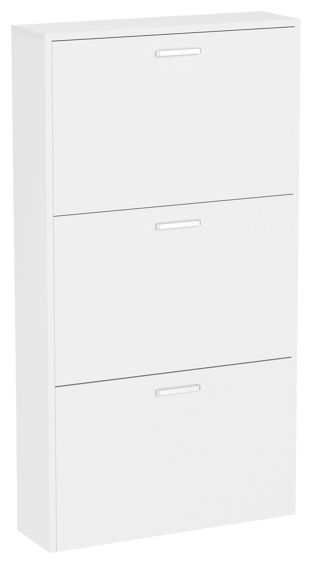 Schuhschrank Sulos Weiß B: 50 Cm - Weiß, Design, Holzwerkstoff (58,5/108/17cm) - MID.YOU