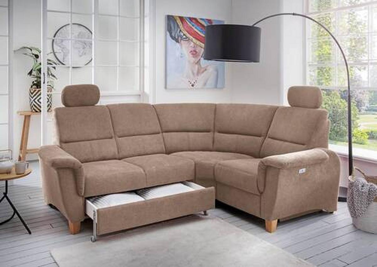 Ecksofa Parole Hellbraun S:237/186 cm - Wildeiche/Hellbraun, KONVENTIONELL, Textil (237/186cm) - Livetastic