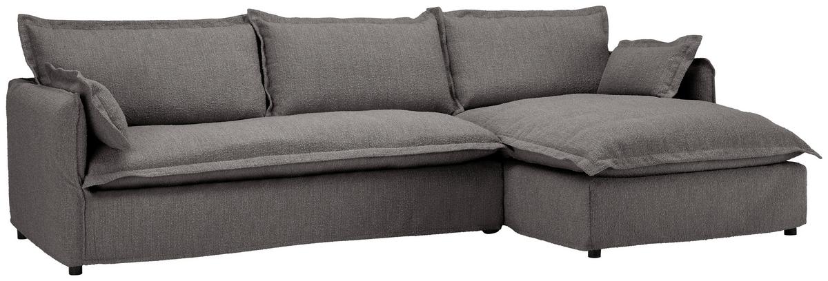 Ecksofa Toscana - Schwarz/Grau, Trend, Textil (295/165cm) - Livetastic