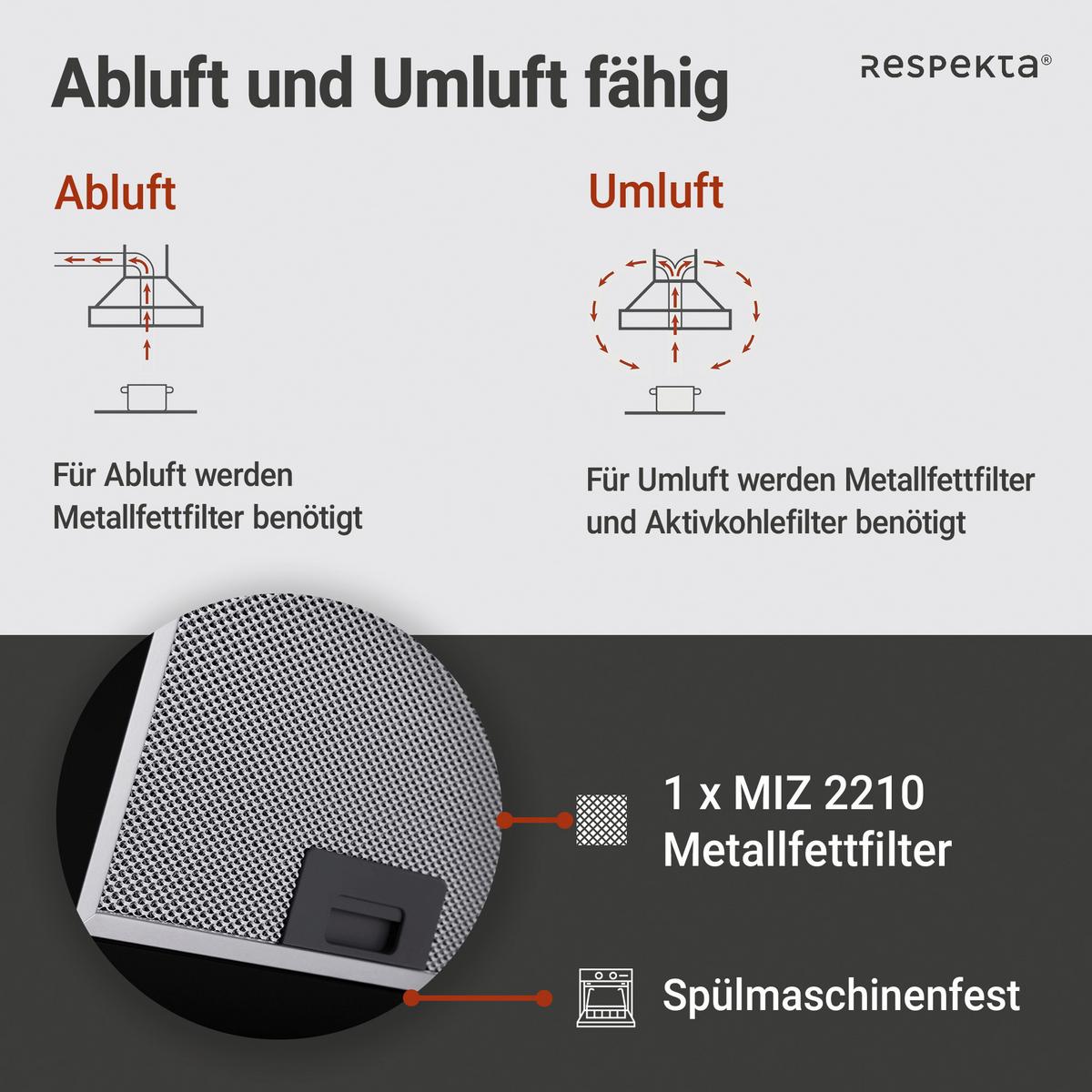 Dunstabzugshaube Numa Edelstahlfarben B: 60 Cm, Led - Edelstahlfarben, Trend, Metall (60/76-114/43cm) - Respekta