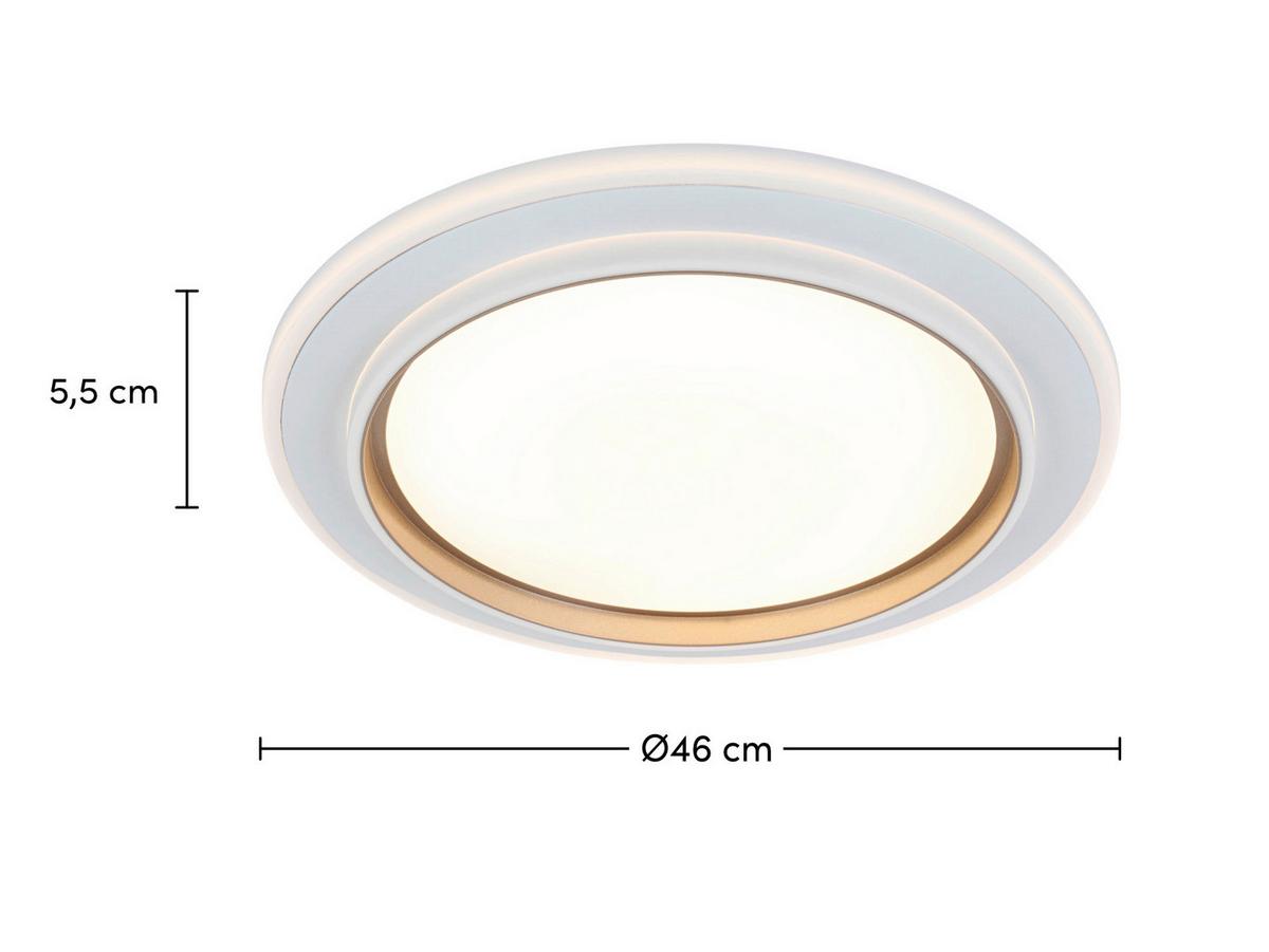 LED-Deckenleuchte Clara - Champagner/Weiß, Basics, Kunststoff/Metall (46/5,5cm) - Luca Bessoni