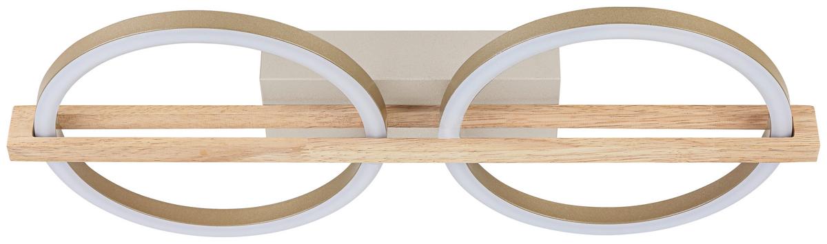 LED-DECKENLEUCHTE CAMILLO - Champagner/Naturfarben, Basics, Holzwerkstoff/Kunststoff (46/20/6cm) - Luca Bessoni