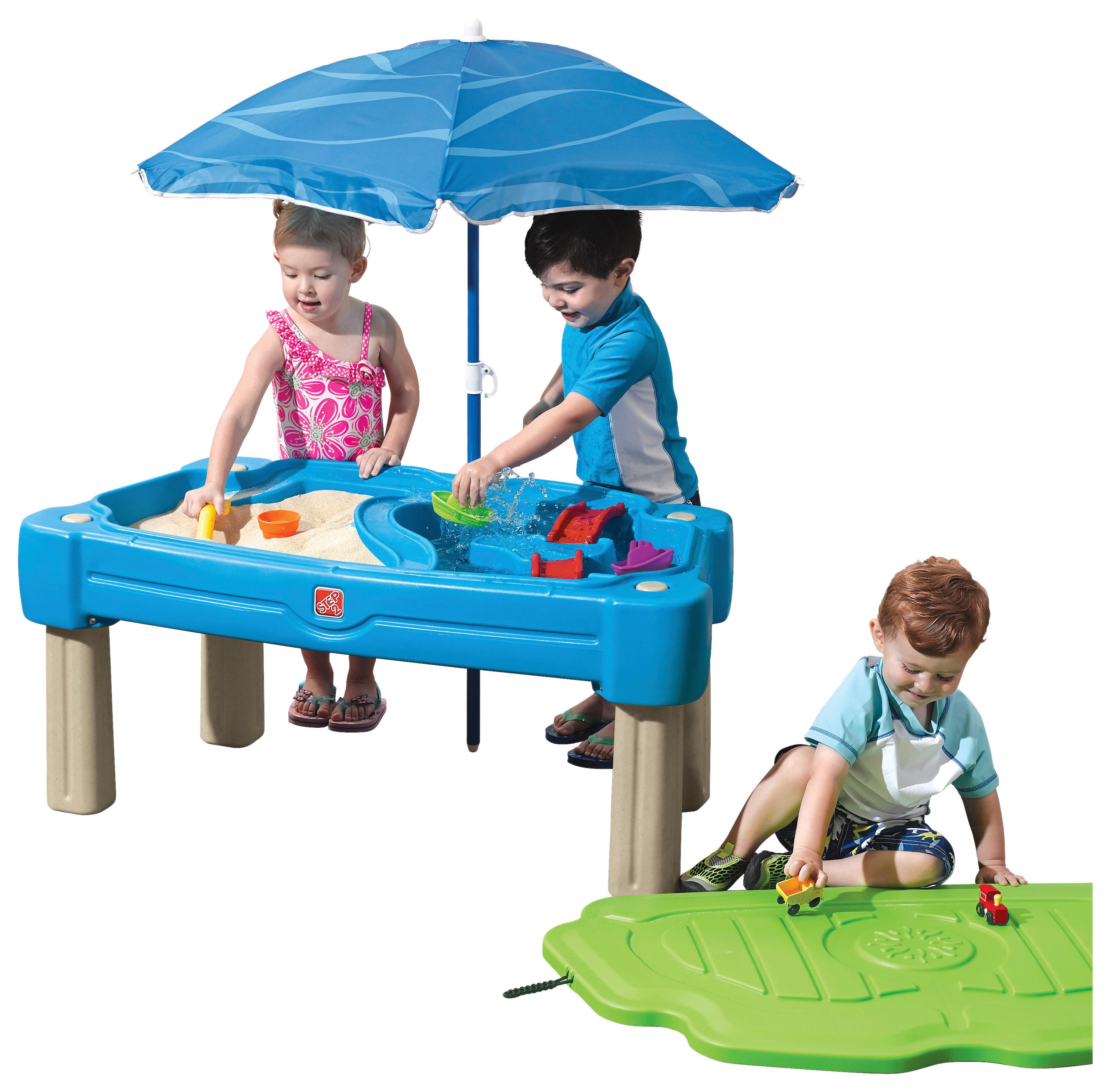 Hrací stůl CASCADING COVE - modrá/zelená, Moderní, plast (108/58,5/61cm)