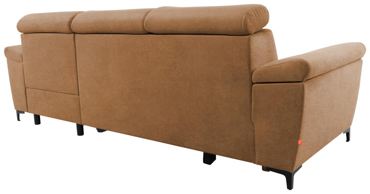 Eckschlafsofa Santi Bernsteinfarben S: 176/2578 cm - Bernsteinfarben/Schwarz, MODERN, Textil (258/176cm) - MID.YOU