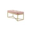 Dlhá taburetka PINK - zlatá/staroružová, Basics, kov/kompozitné drevo (90/40/40cm)