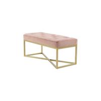 Dlhá taburetka PINK - zlatá/staroružová, Basics, kov/kompozitné drevo (90/40/40cm)