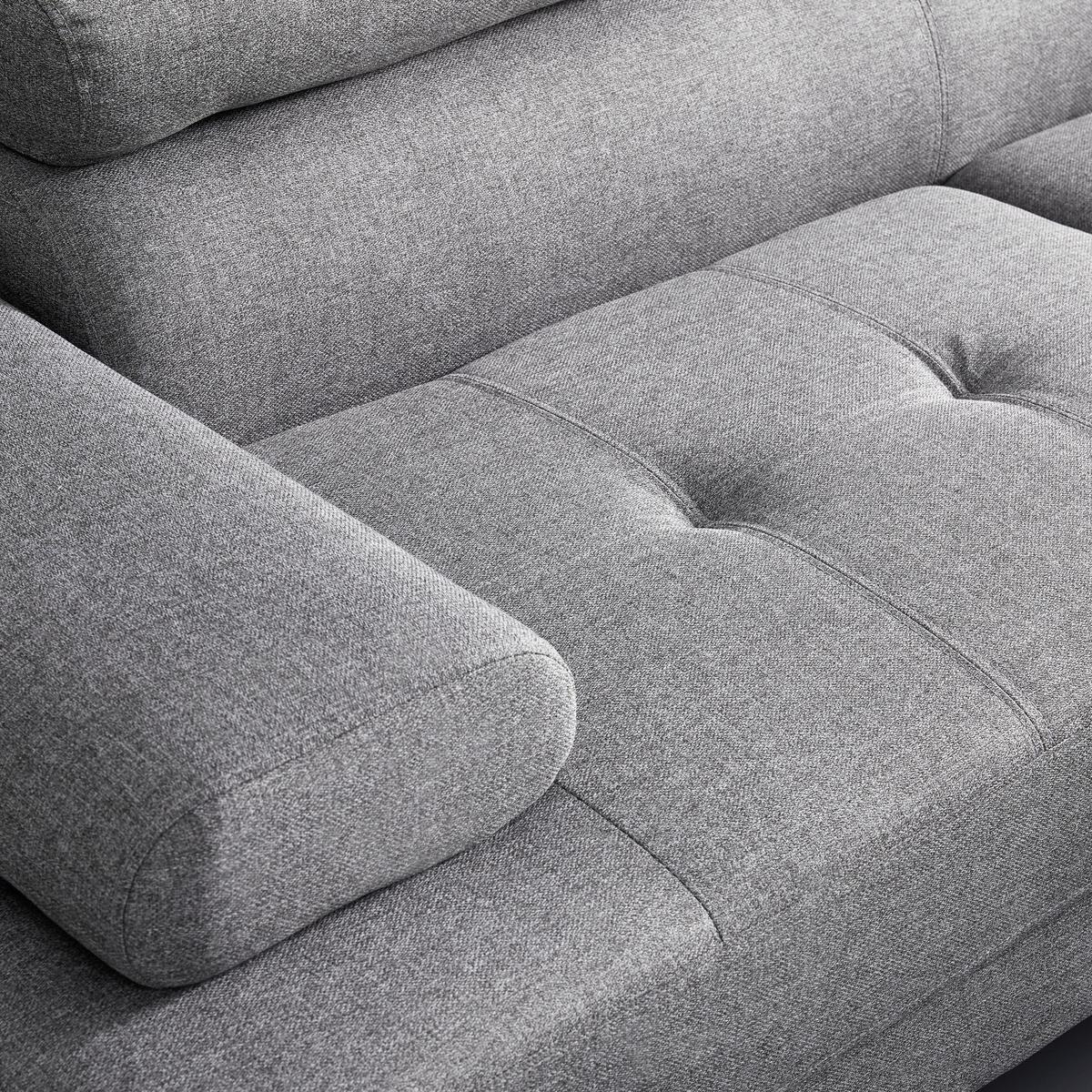 Sedací souprava EMELY, světle šedá - světle šedá/barvy chromu, Moderní, kov/dřevo (267/70/195cm) - Bessagi Home