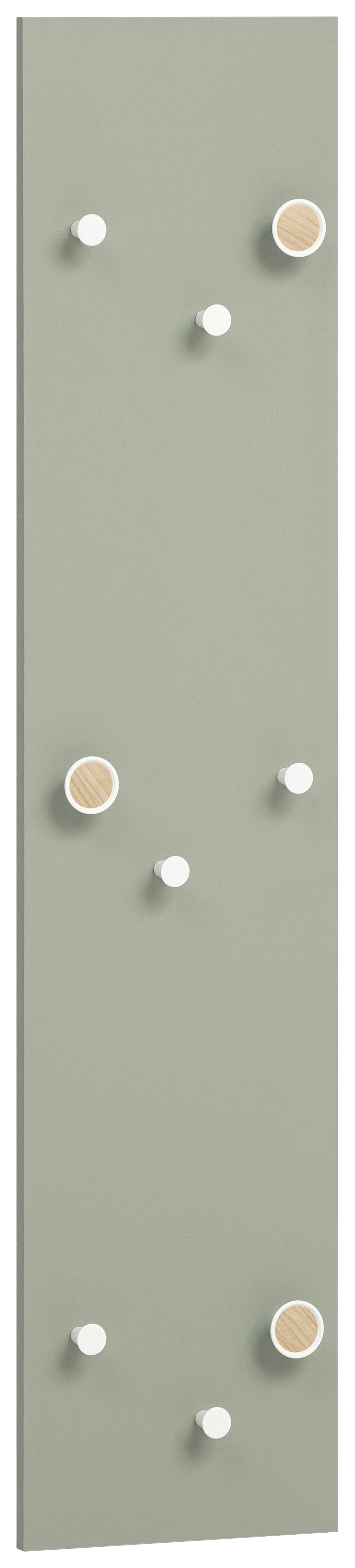 Garderobenpaneel Bjarne, Salbeigrün B: 24,5 Cm - Salbeigrün, Design, Holzwerkstoff (24,5/109/2,6cm) - MID.YOU