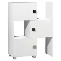 Badezimmerregal Stehend Weiß  BxH: 47-78x101 cm Quadra - Chromfarben/Weiß, MODERN, Holzwerkstoff (47,0-78,0/101/34,5cm) - MID.YOU